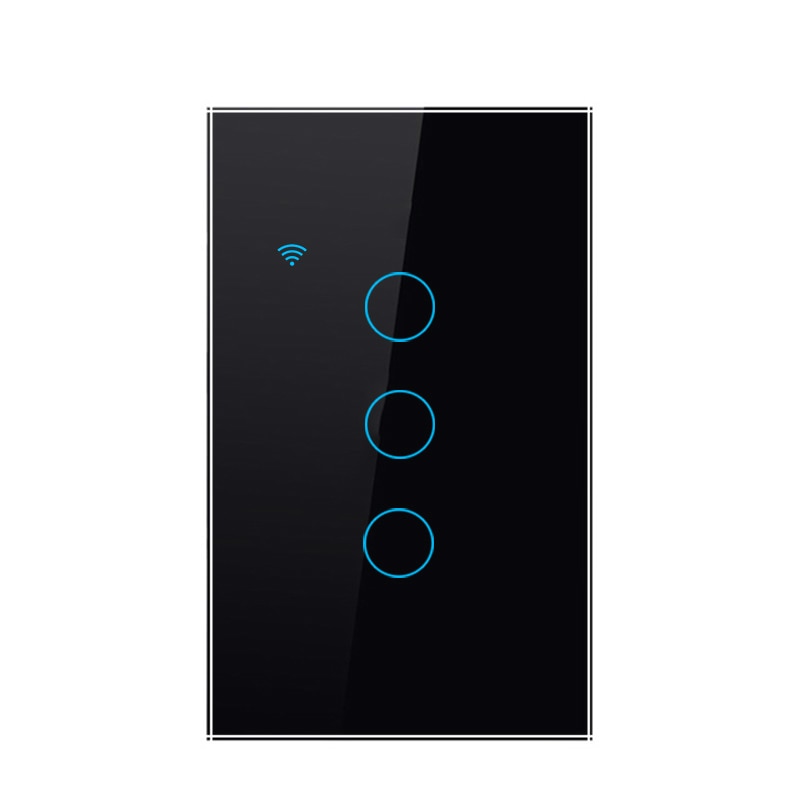 TouchSense WiFi Smart Wall Switch US black 3 gang