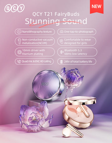 QCY T21 FairyBuds TWS Bluetooth 5.3 Earphones