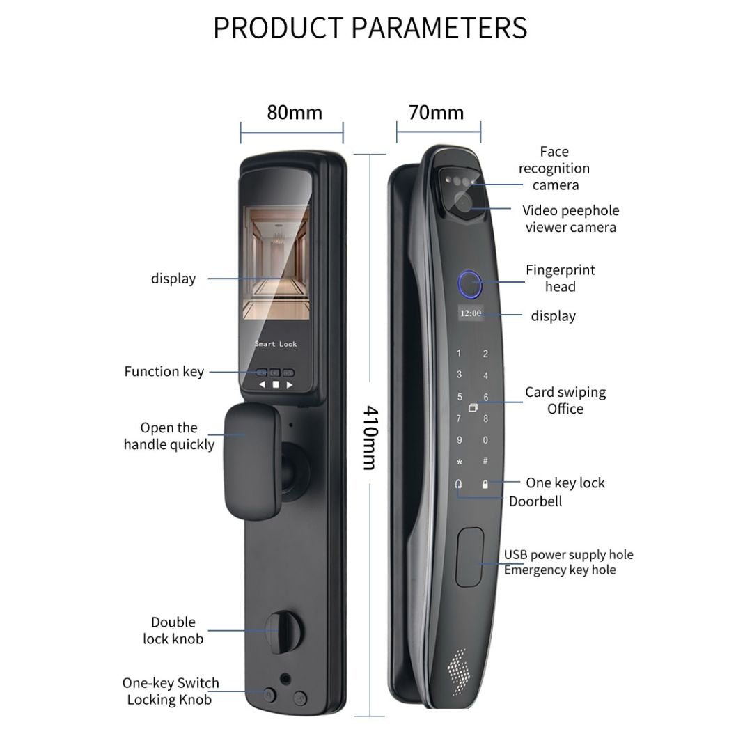 3D Biometric Intelligent Smart Door Lock Security with Camera