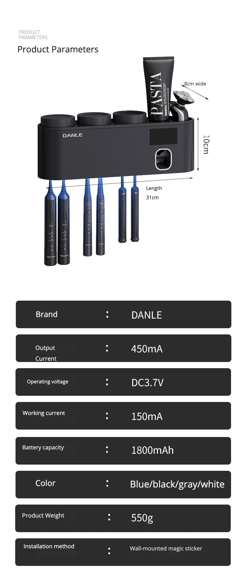 DANLE Multi-Functional Smart UV Toothbrush Sterilizer