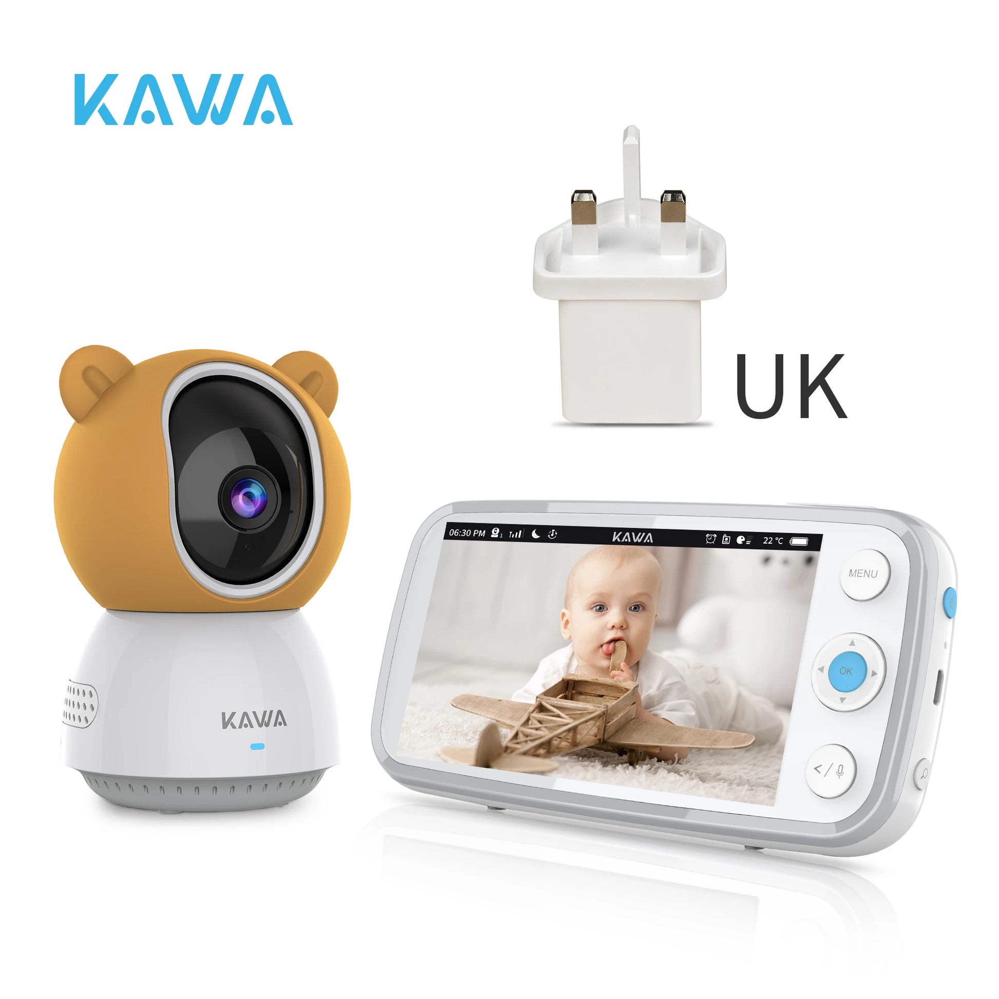 2K KAWA 5" IPS Baby Monitor and Camera (S7) UK Plug