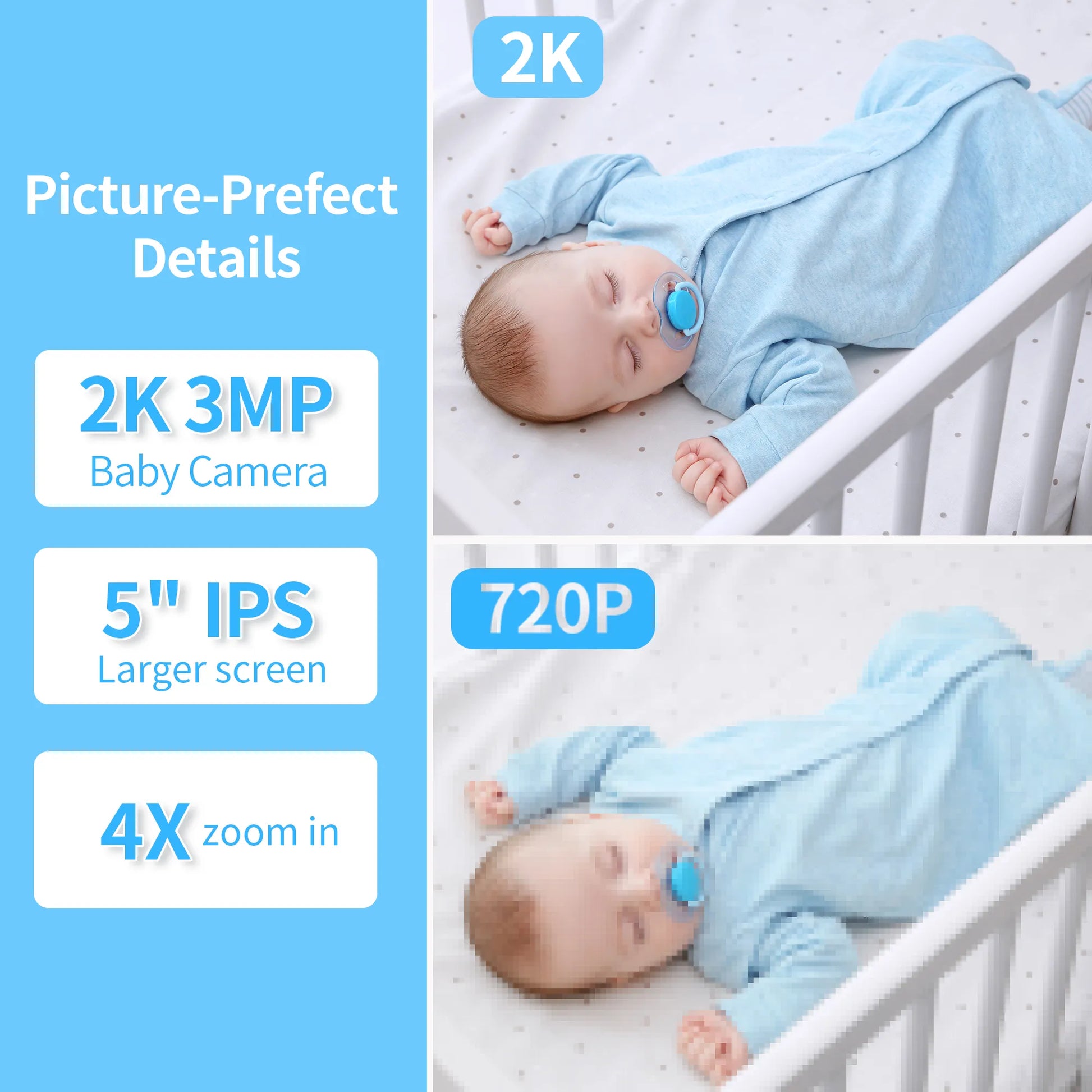 2K KAWA 5" IPS Baby Monitor and Camera (S7)