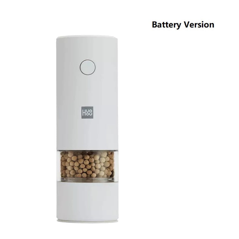 Electric Pepper and Salt Grinder with LED Light White-Battery Ver.