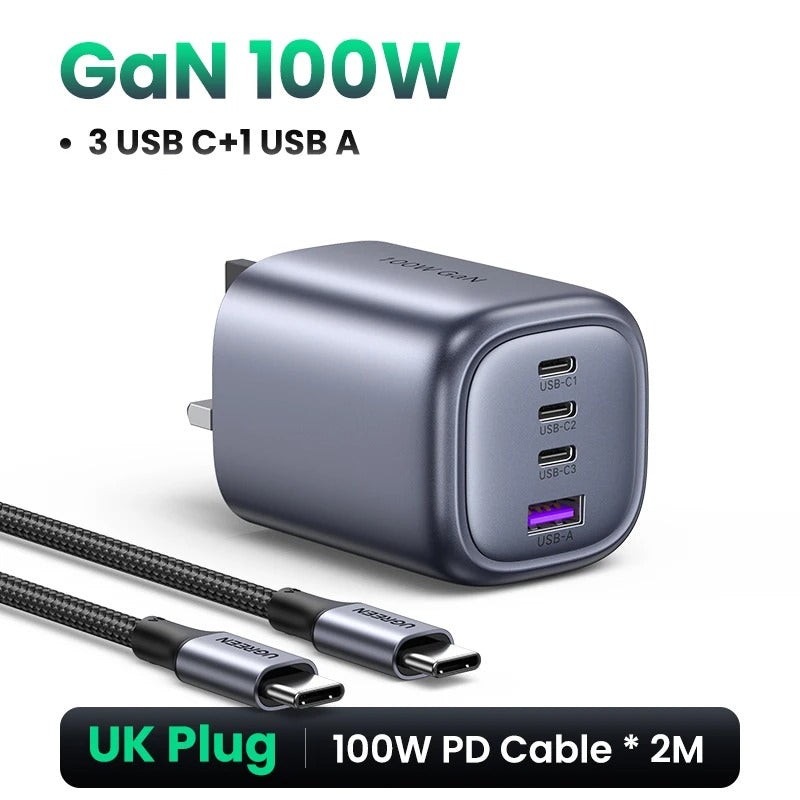 UGreen USB Fast Charging Charger 100W UK 2M 100W Cable