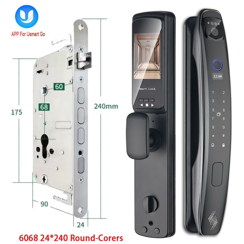 3D Biometric Intelligent Smart Door Lock Security with Camera CS7(6068-U-24-240-R)