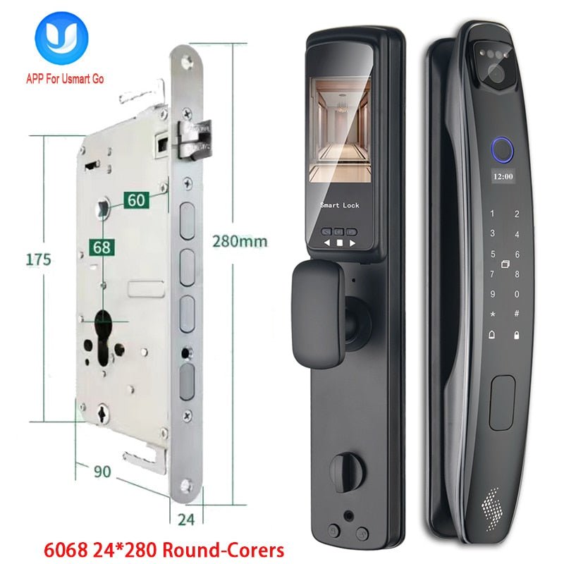 3D Biometric Intelligent Smart Door Lock Security with Camera CS7(6068-U-24-280-R)