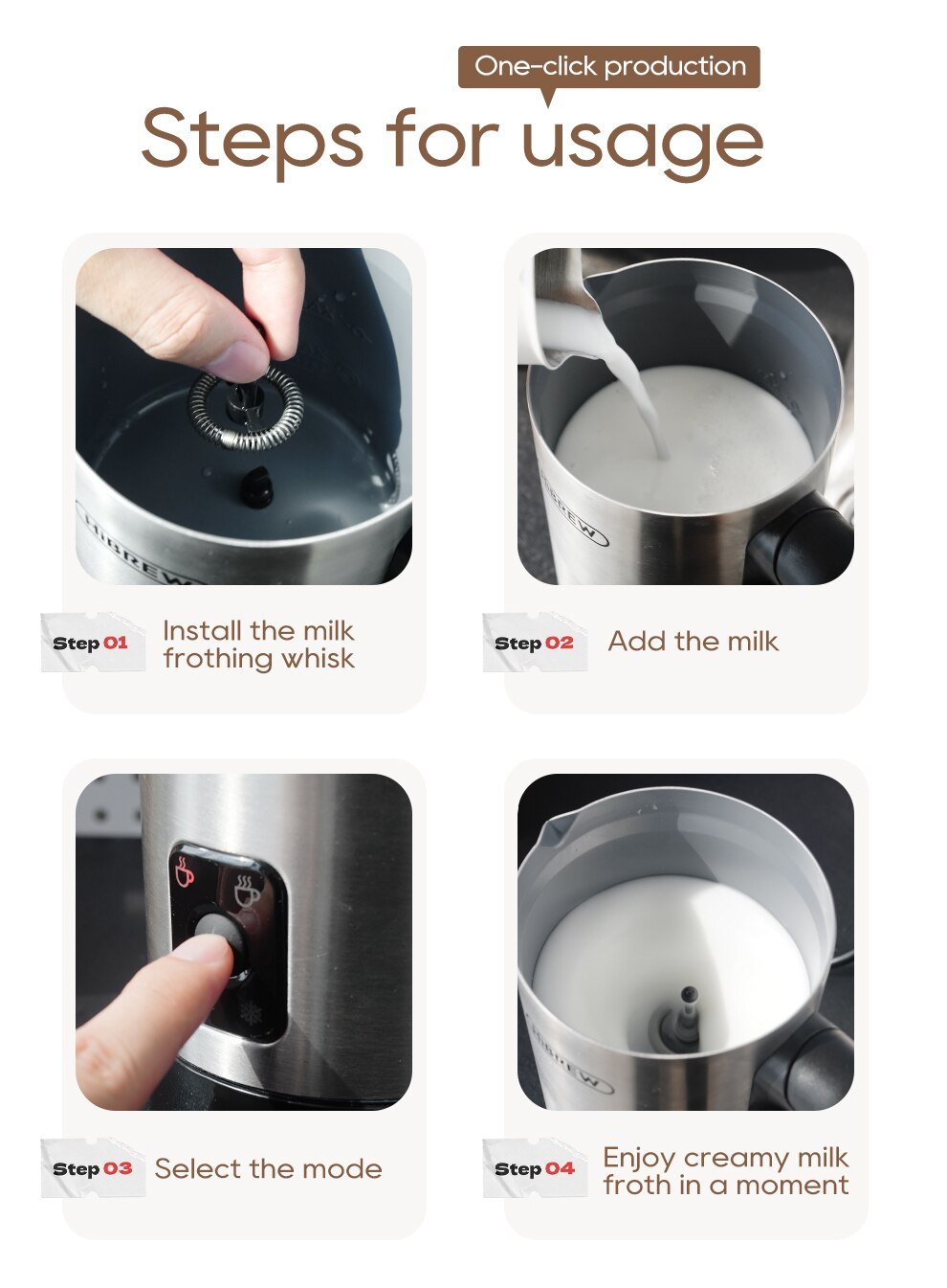 4-in-1 HiBREW Multi-Functional Automatic Milk Frother