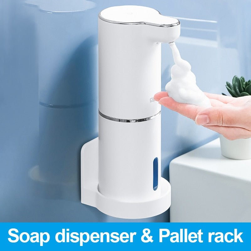 Automatic Touchless Foam Soap Dispenser White Soap dispenser + Rack holder
