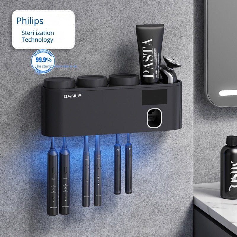 DANLE Multi-Functional Smart UV Toothbrush Sterilizer Upgrade Black 3 Cup