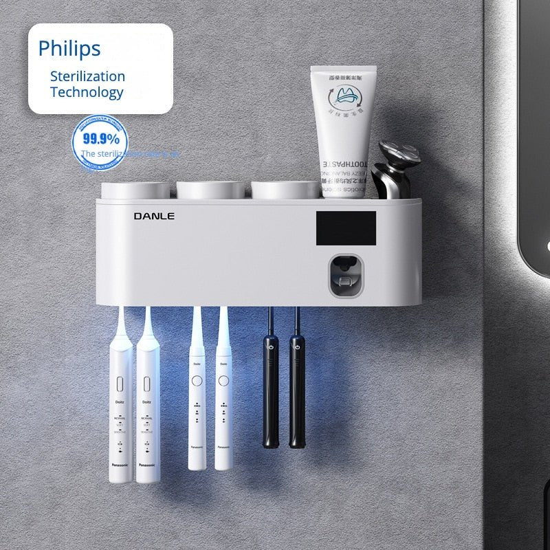 DANLE Multi-Functional Smart UV Toothbrush Sterilizer Upgrade White 3 Cup