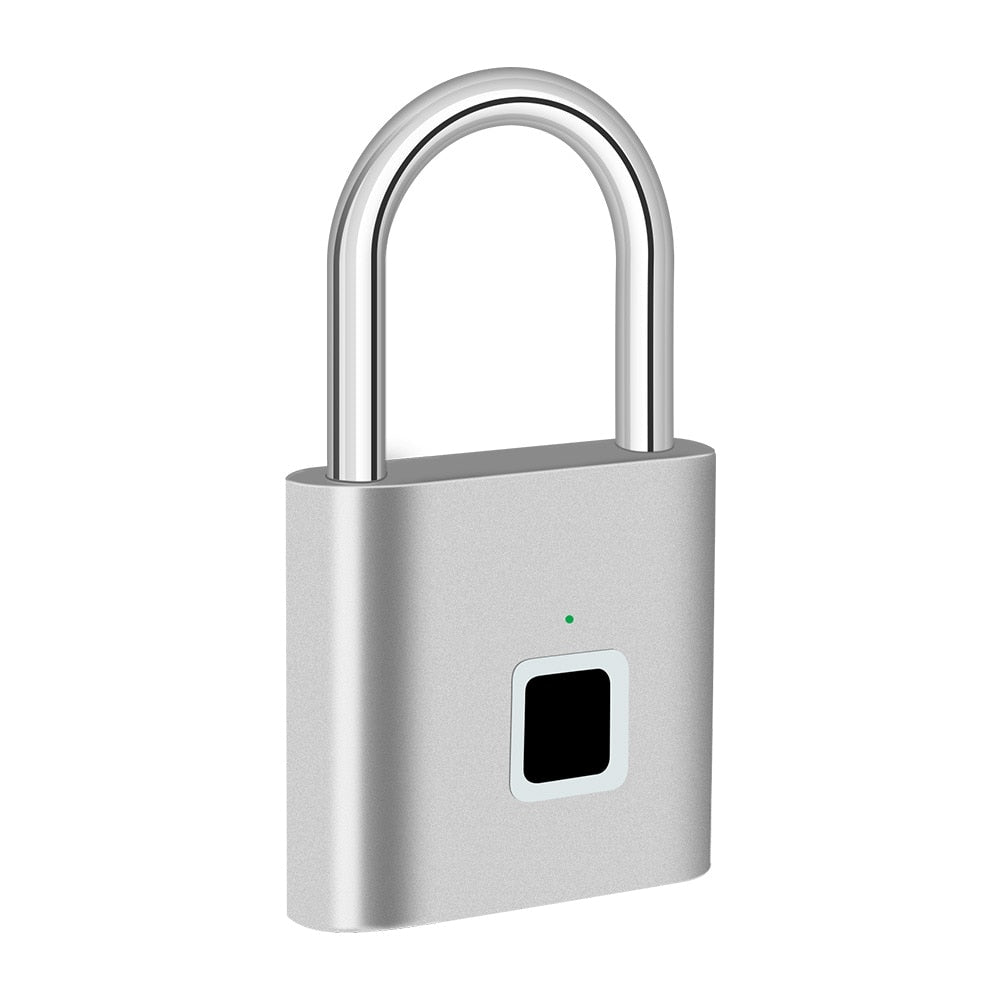 Fingerprint Smart Lock Padlock Silver