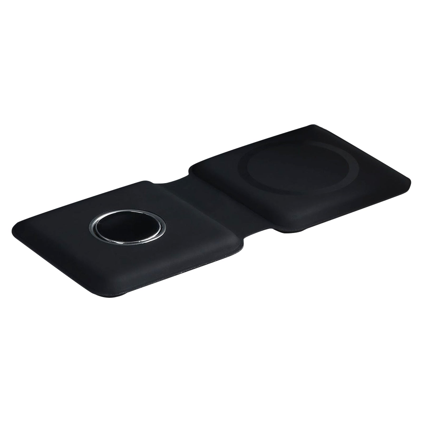 Foldable Double Wireless Fast Charger Pad Black