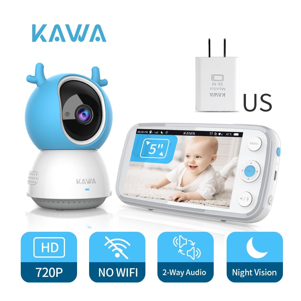 KAWA 5" Baby Monitor and Camera 720P HD (S6) US Plug