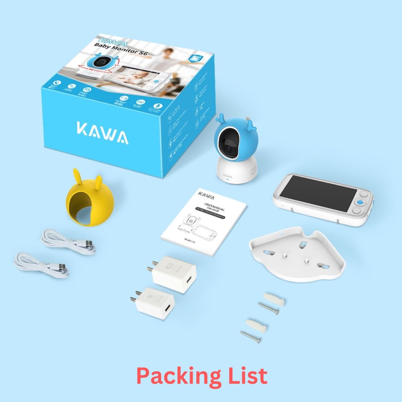 KAWA 5" Baby Monitor and Camera 720P HD (S6)