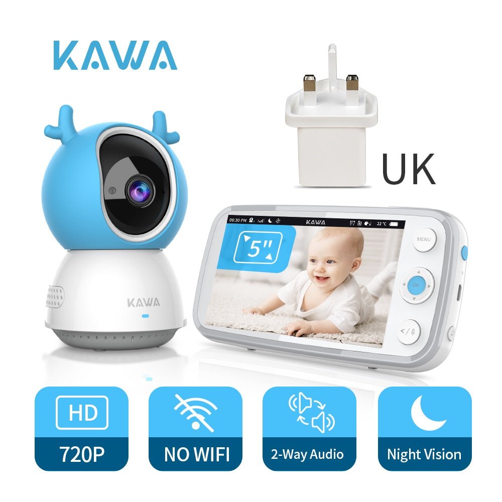 KAWA 5" Baby Monitor and Camera 720P HD (S6) UK Plug