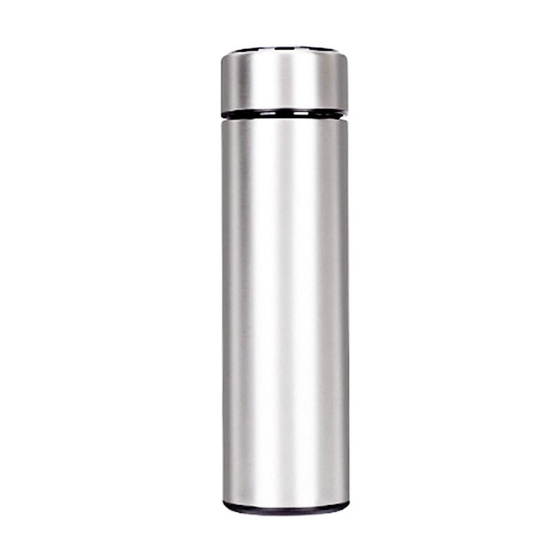 Smart Water Bottle with LED Temperature Display Silver 450ml