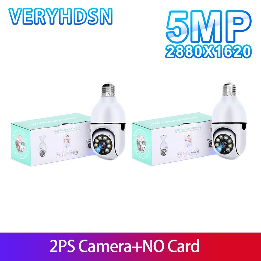 SmartCam 5MP PTZ E27 Light Bulb Surveillance Camera 2PCS