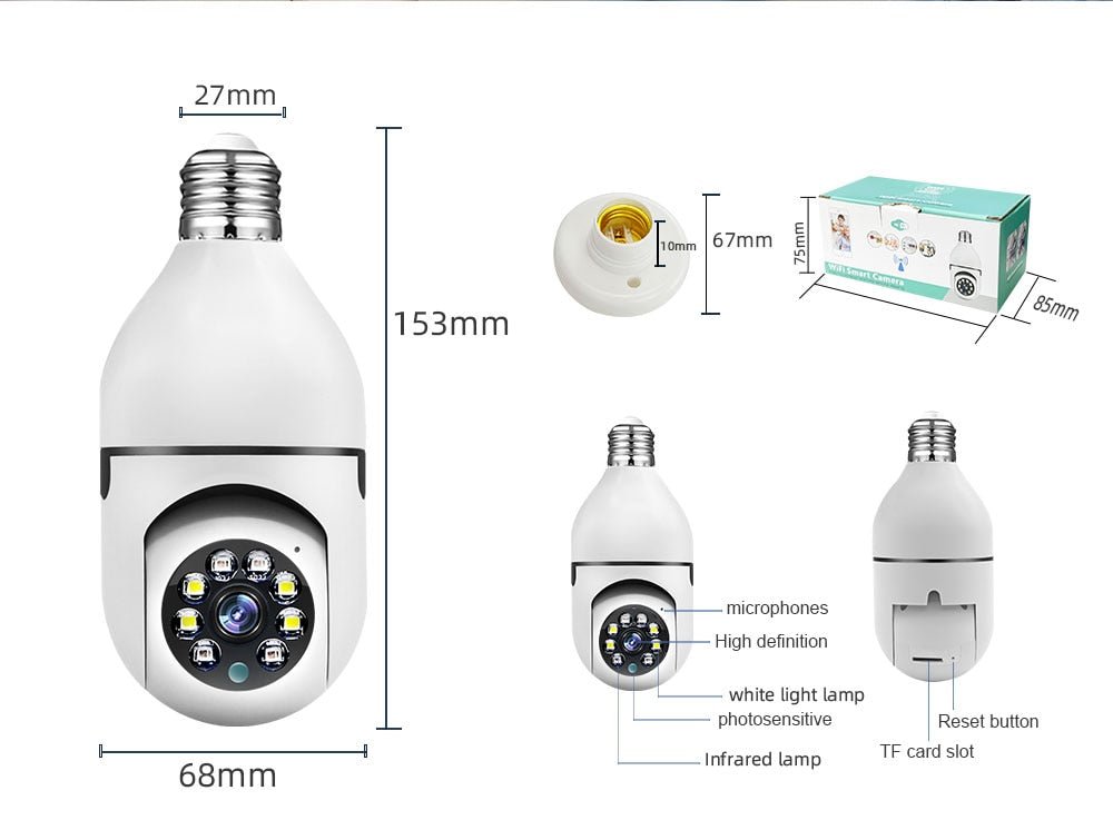 SmartCam 5MP PTZ E27 Light Bulb Surveillance Camera