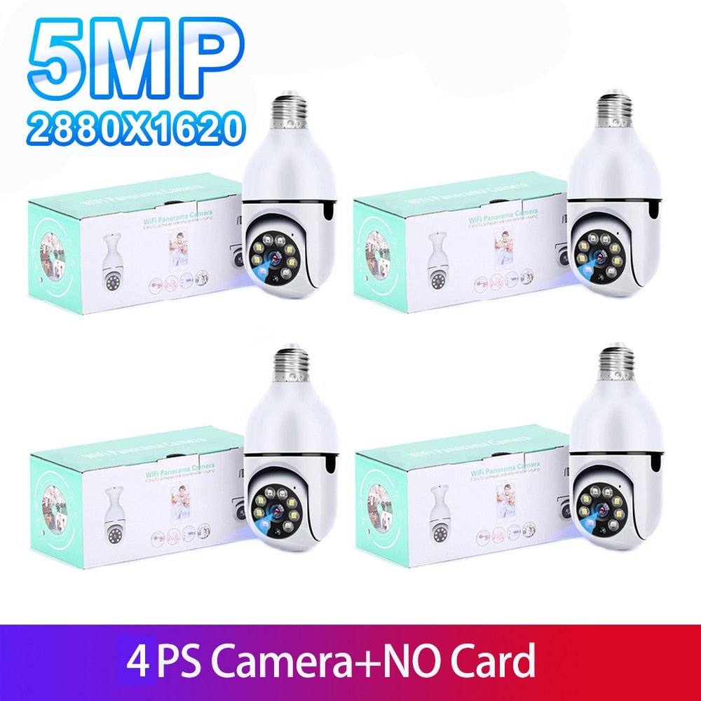 SmartCam 5MP PTZ E27 Light Bulb Surveillance Camera 4PCS